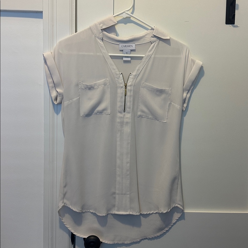 White Short Sleeve Blouse
